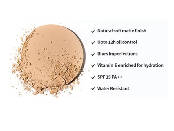 Nykaa All Day Matte 12Hr Oil Control Face Compact Powder With SPF 15 PA ++ - Beige 03(8gm) - Image 2